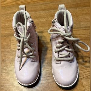UGG girls pale pink lace up boots
